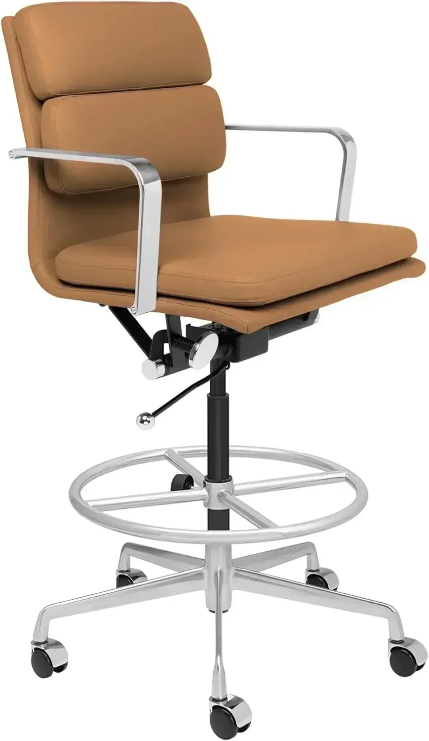 ergonomic padded drafting chair for standing desks: commercial-grade, height-adjustable design