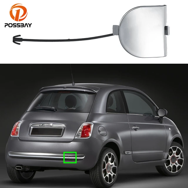 Car Rear Bumper Tow Eye Cap Towing Cover Chrome for Fiat 500 2007