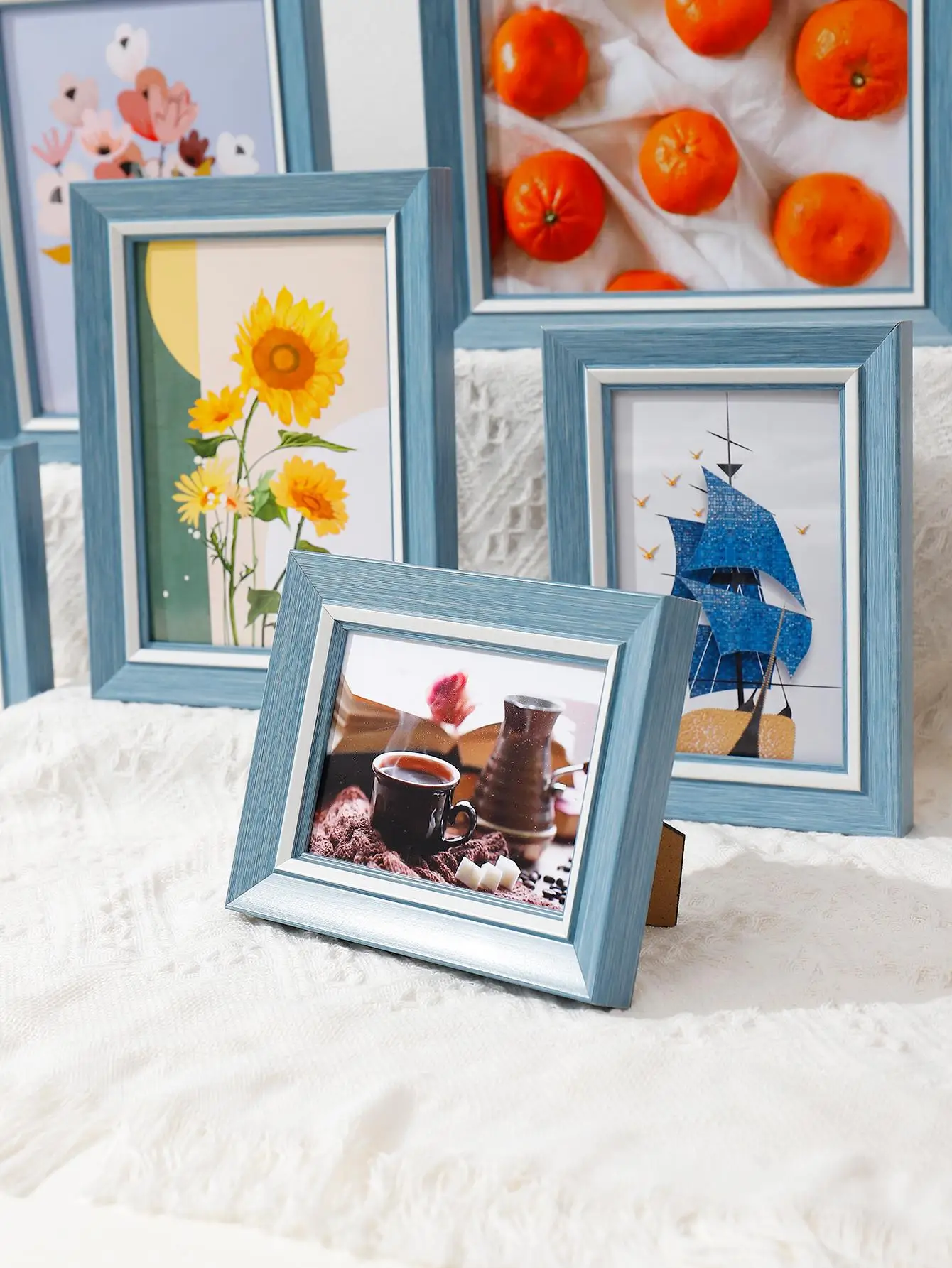 Picture Frame Simple Home Art Deco Blue Plastic Picture Frame