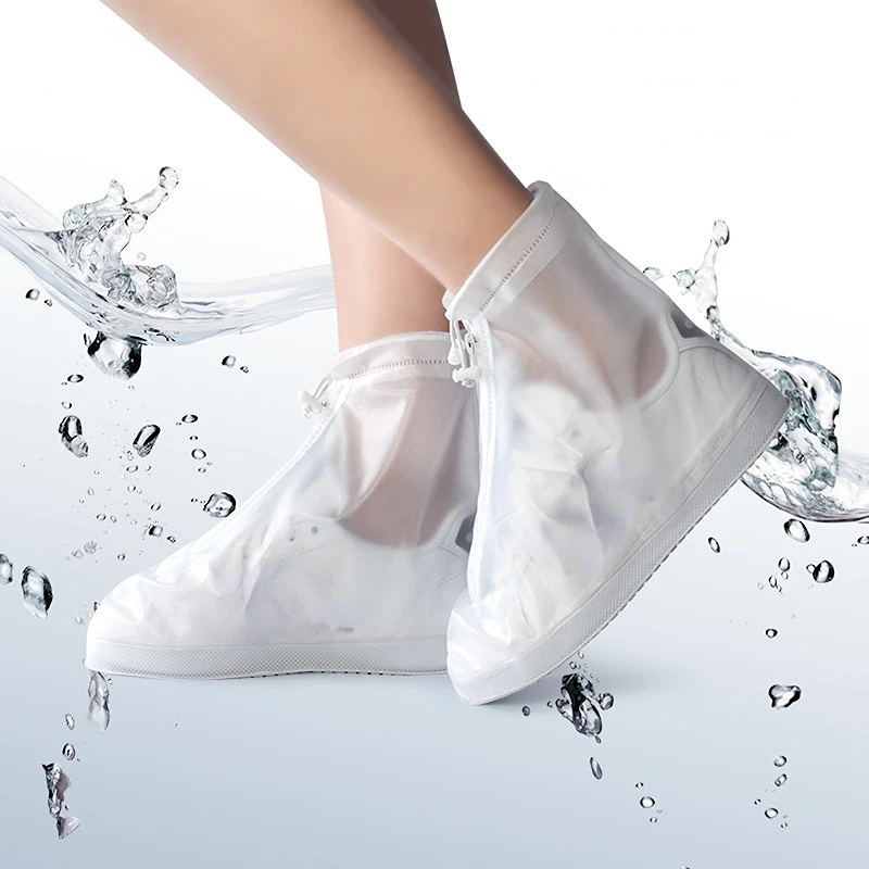 New 2023 Women Fashion PVC Shoes Covers Female Footwear Protector Slip-resistant Rain Boots For Woman Shoes Accessories AL73