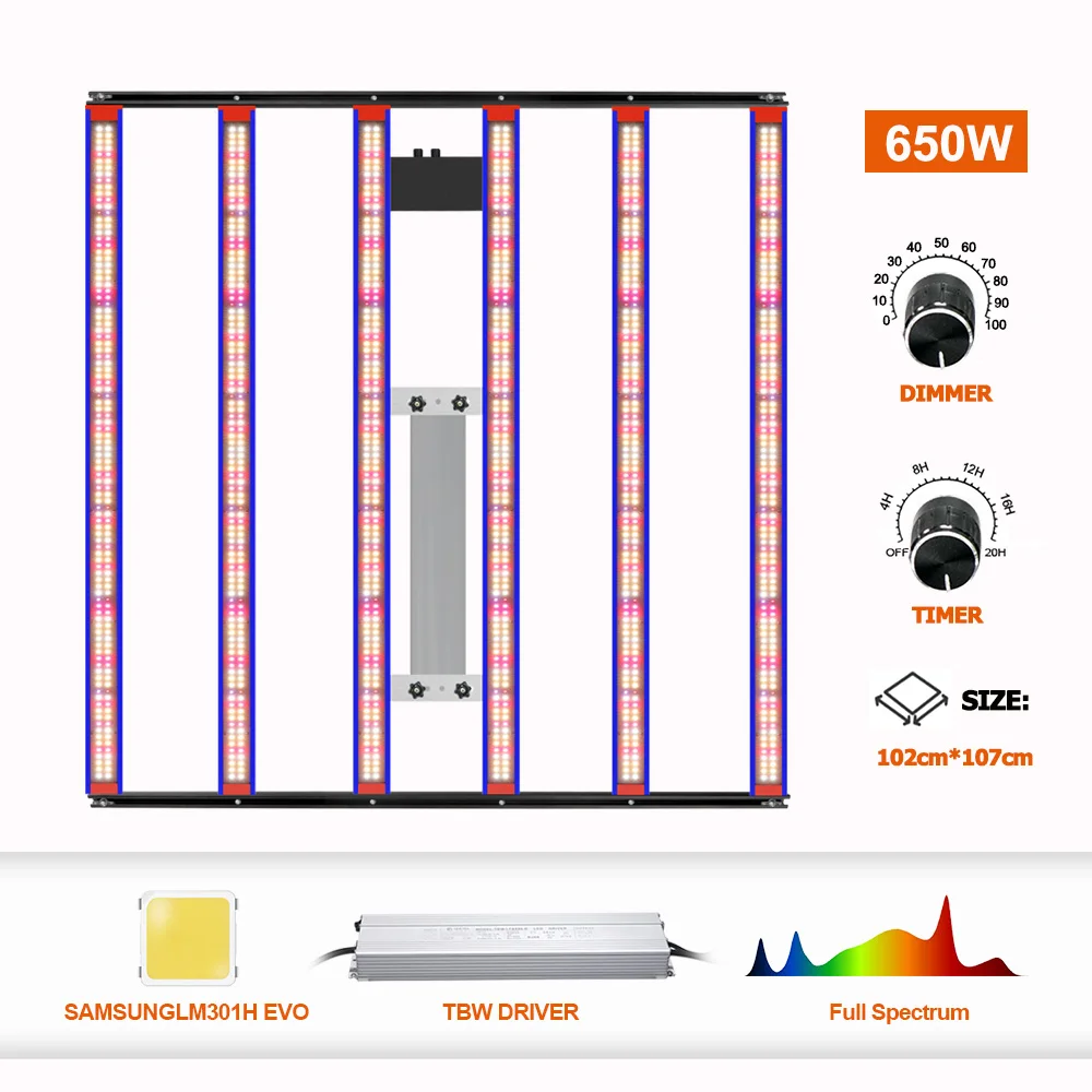 DIY320w 650w Sam-sung LM301H EVO V5 Quantum Tech LED Grow light Bar Full Spectrum Phyto Lamp UV IR Turn on/off Indoor Plants