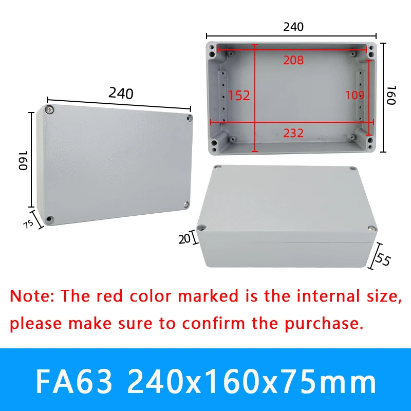 Waterproof Aluminum Electronics Housing - IP67 Outdoor Metal Junction Box