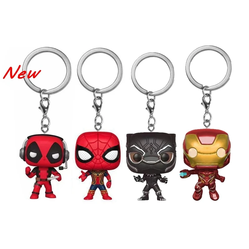 Nuovo Arrivo Disney Portachiavi Heroes Iron Man Iron Spider Black.Panther Action Figure Toys