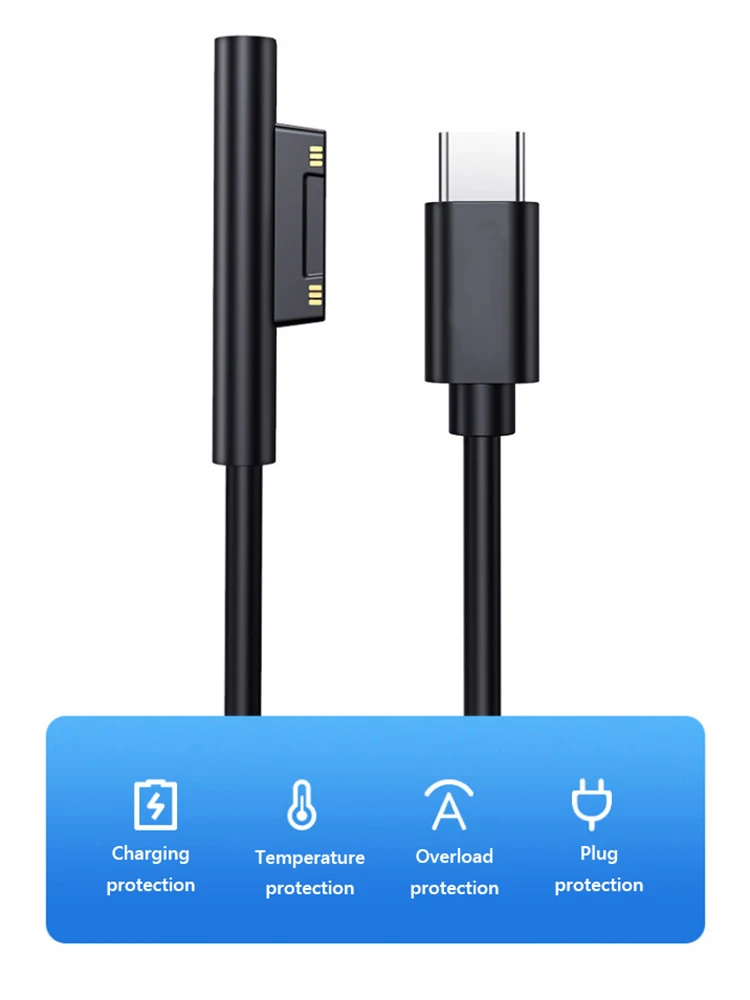 Fast Charging USB C Power Supply Tablet Chargers Accessories for Microsoft Surface Pro 3 4 5 6 Charger Cable