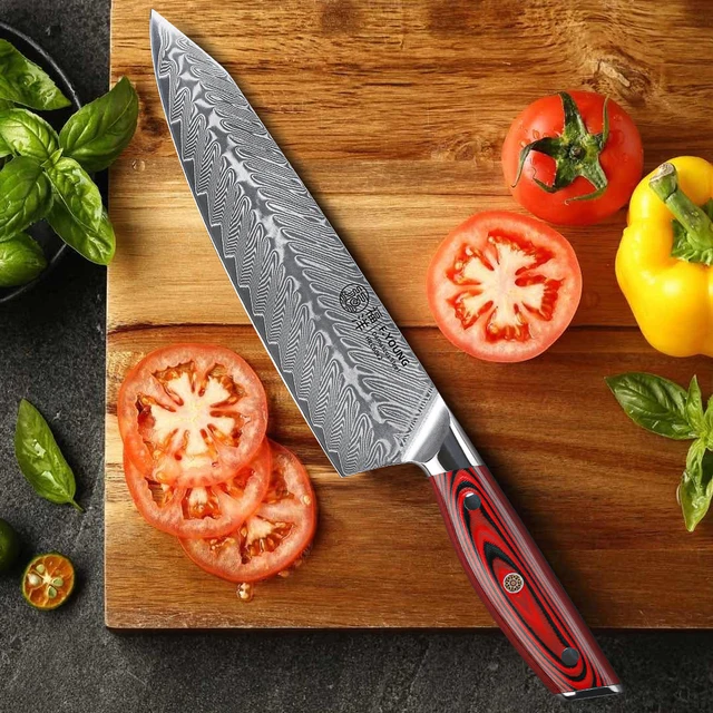 F.YOUNG 8.2 "Coltelli da chef professionali Coltello da cucina in acciaio di Damasco Carne affilata Verdura Mannaia per carne in stile giapponese Coltello Gyuto 2