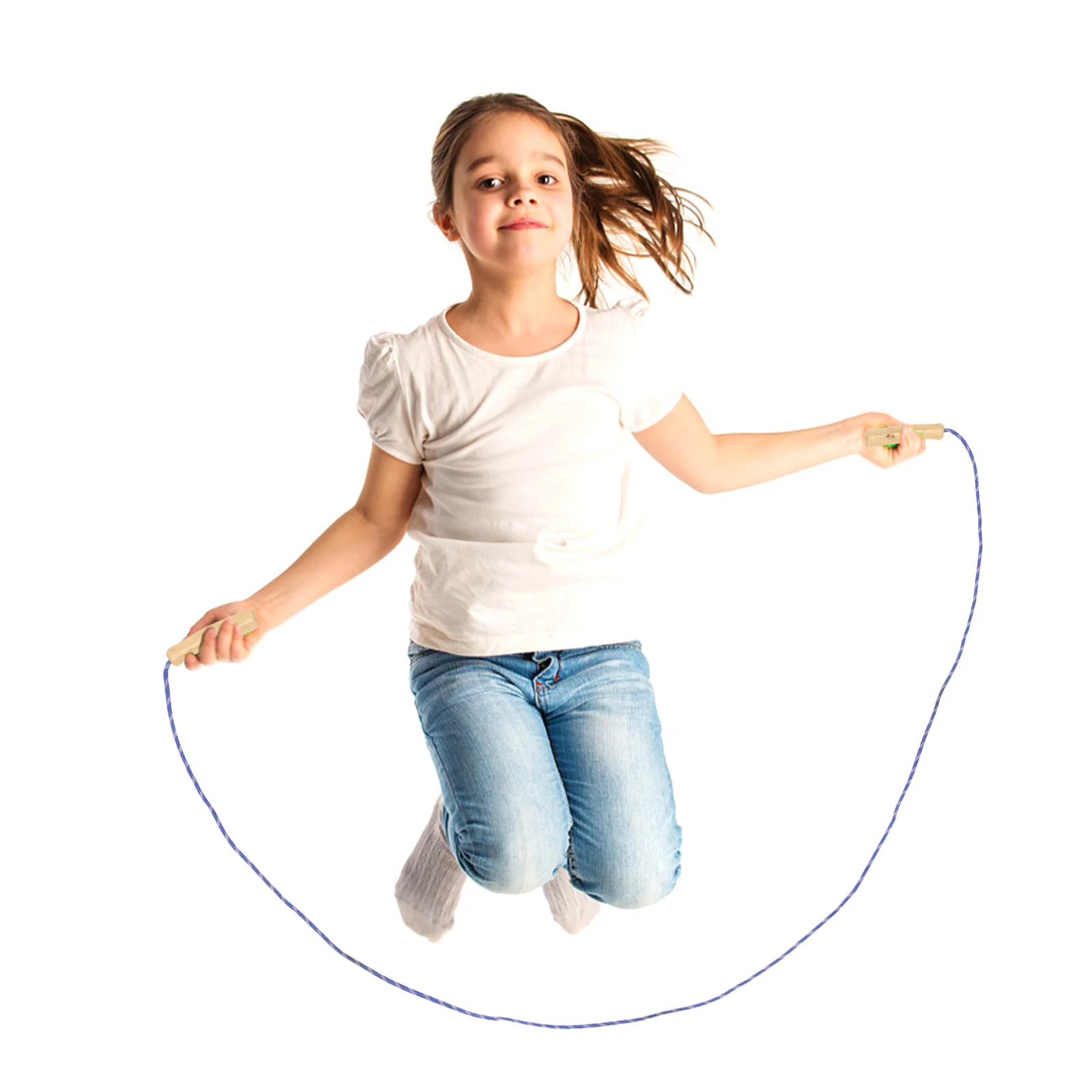 2pcs Toys Wood Jump Rope Exercise Rope Kid Wooden Handle Skipping Jumping Child Skipping Exercise Training Weight Loss Tool