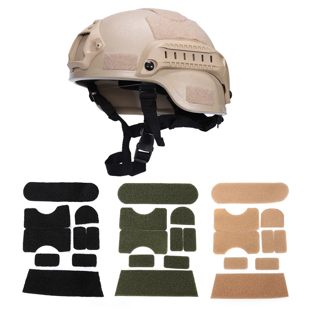 

9pcs DIY Helmet Magic Sticker CS Helmet Patches Hook and Loop Fastener Sticky Helmet Tape Cover Sticker for AF Fast Mich IBH M88