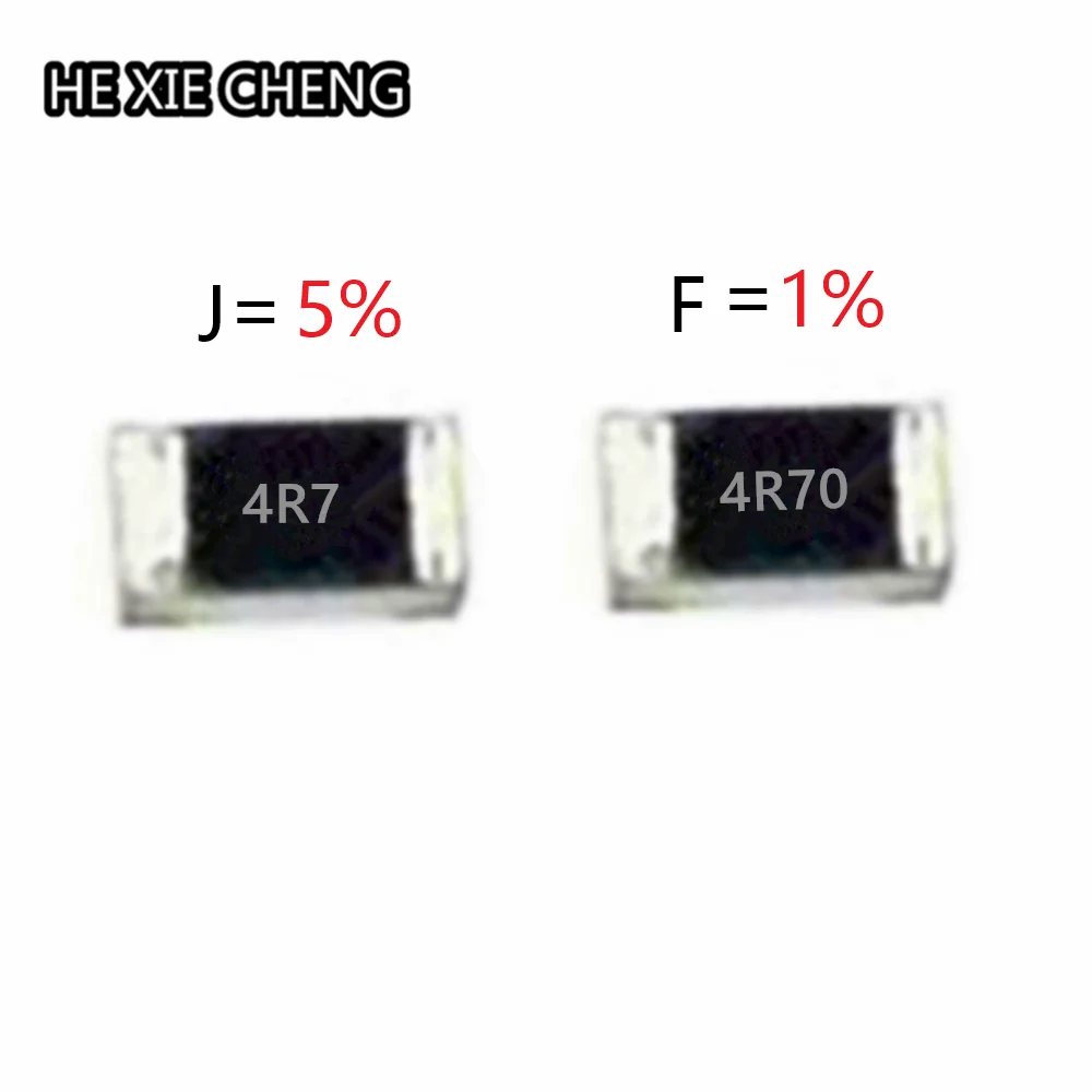 100pcs 0402 0603 0805 1206 1210 2512 SMD Resistor 4.7 ohm 4.7R 4R7 5% 4R70 1% 1/16W 1/10W 1/8W 1/4W 1/2W 1W