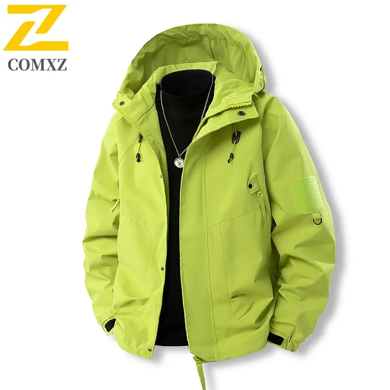 COMXZ Men Jacket New Outdoor Mountaineering Cold Resistant Warm Coat Premium Hooded Travel Windproof Lightweight Winter Clothing