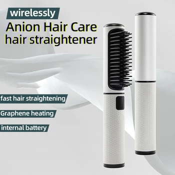 Pettine elettrico caldo Pettine per lisciare i capelli wireless multifunzione Ioni negativi Strumento per lo styling anti-caldo Spazzola per lisciare i capelli 1