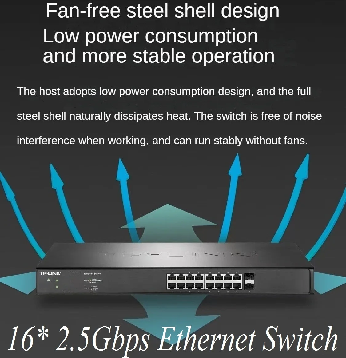 Plug&Play 8* 2500Mbps RJ45 Ports Desktop Ethernet Switch 2.5 Gigabit  Ethernet Network Switch IEEE 802.3bz/3ab/3x 16K MAC address Color: With US  Converter