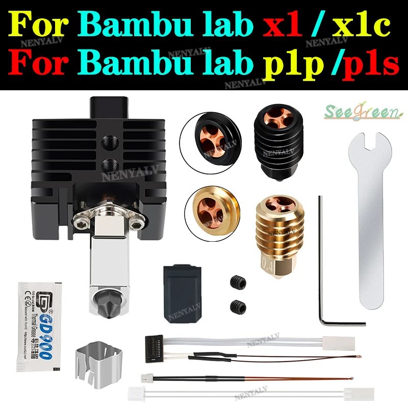 

For Bambu Lab X1 Hotend Upgrade 2.0 Version Cht nozzle bambulab Bi Metal Fit Bambu lab p1p P1S hotend P1S P1P Thermistor