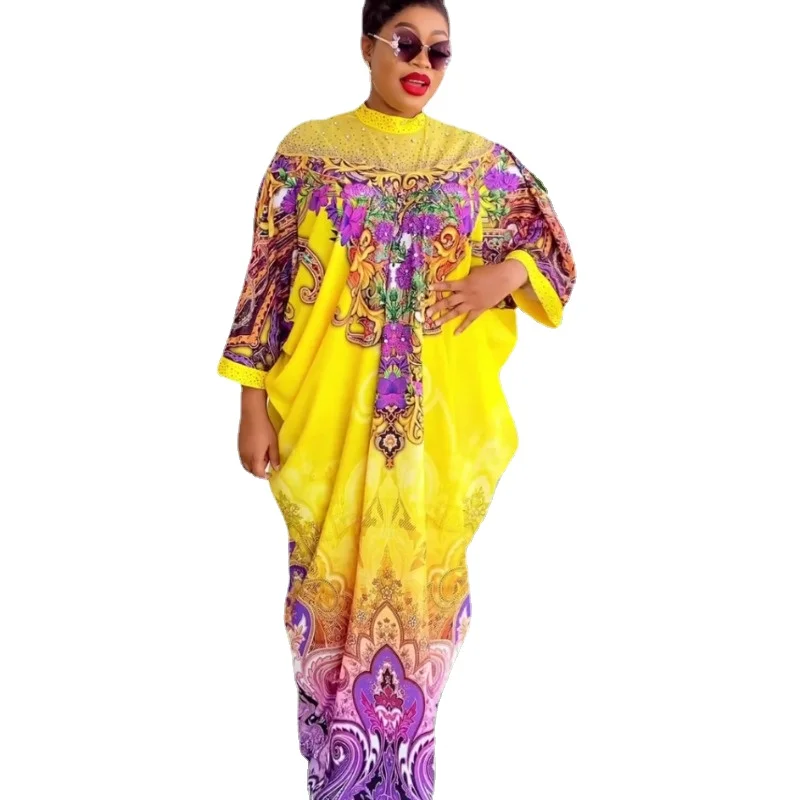 

Elegant African Dresses for Women Muslim Print Boubou Abayas Robe Dashiki Traditional Africa Clothes Ankara Outfit Evening Gown