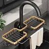 Kitchen Storage Rack Free Stamping Space Aluminium Kitchen Sink Drainage Rack Household Sponge Tap Drainage Hanging Basket Sink 1