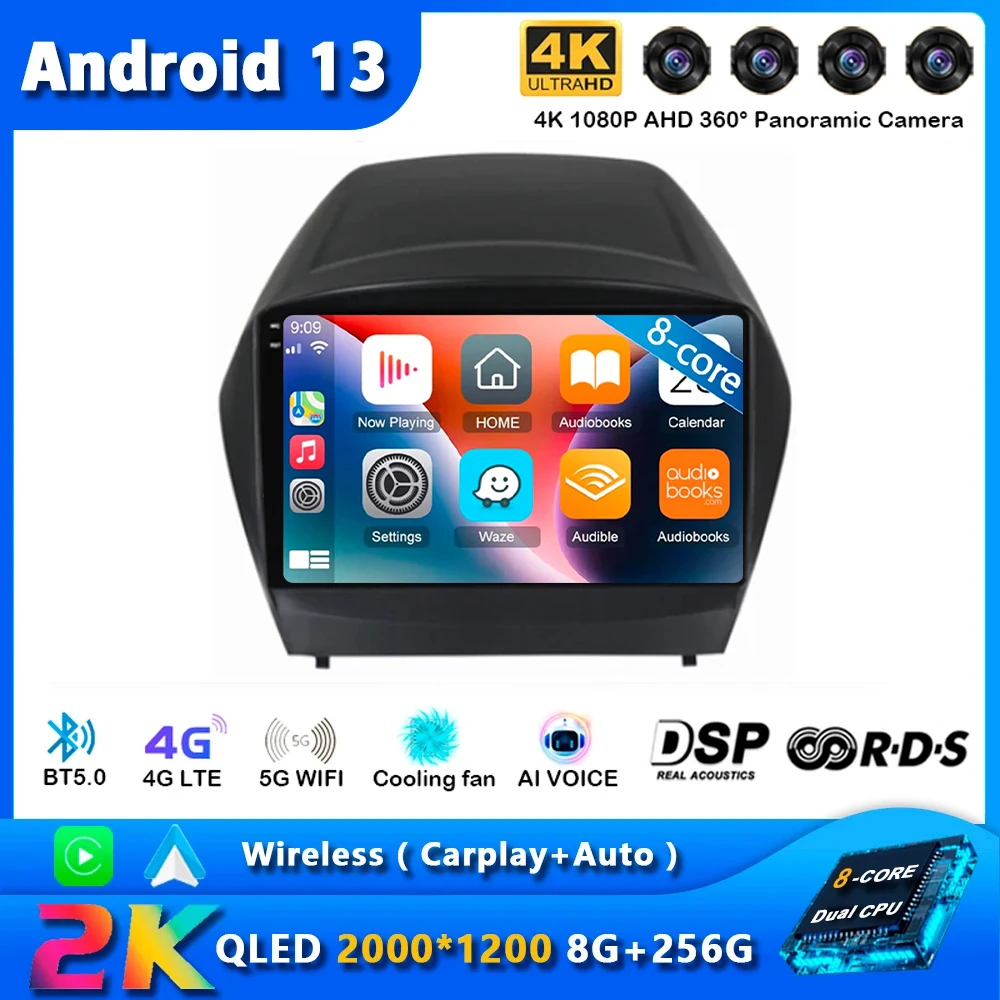 

Android 13 WIFI+4G Carplay Auto DSP 2din Car Radio Multimedia Video Player Navigation GPS For Hyundai Tucson 2 LM IX35 2009-2015