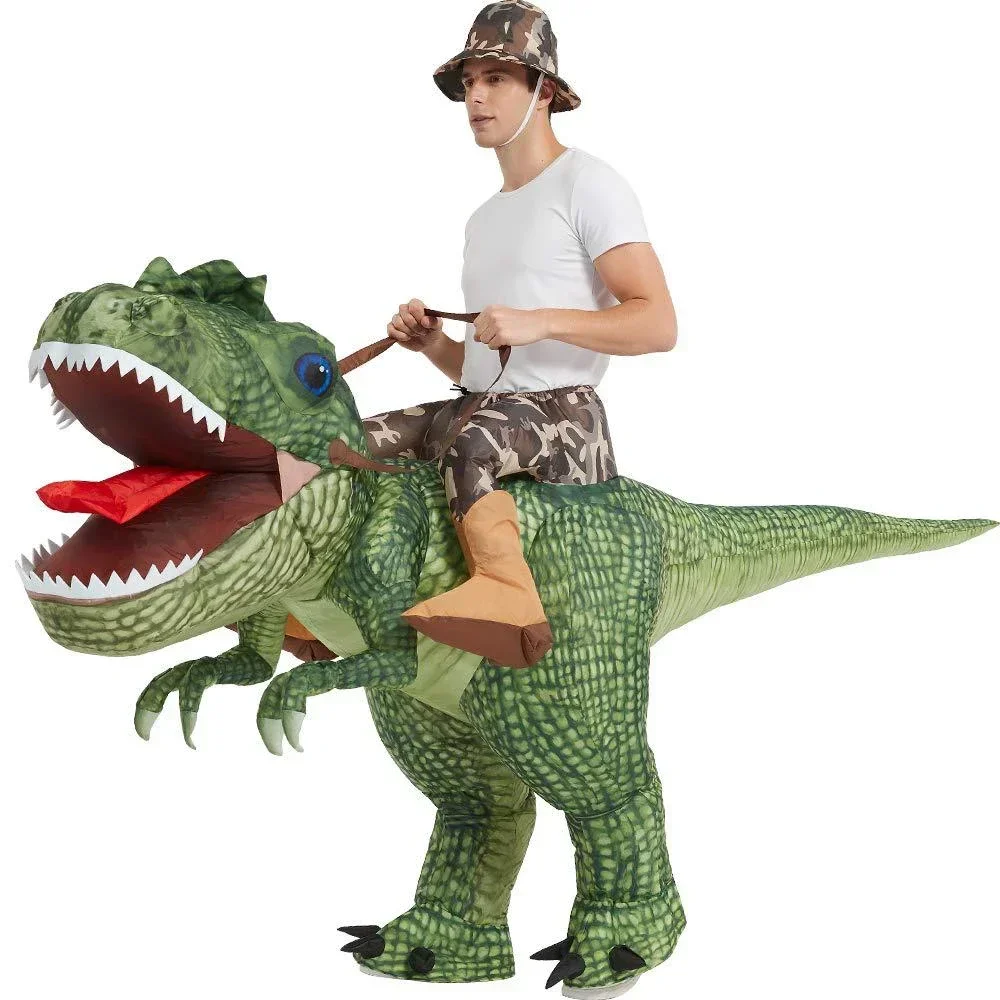 Props Tyrannosaurus Rex Dinosaur Inflatable Costume Custom Funny Performance Kids Inflatable Dinosaur Riding Toys 2