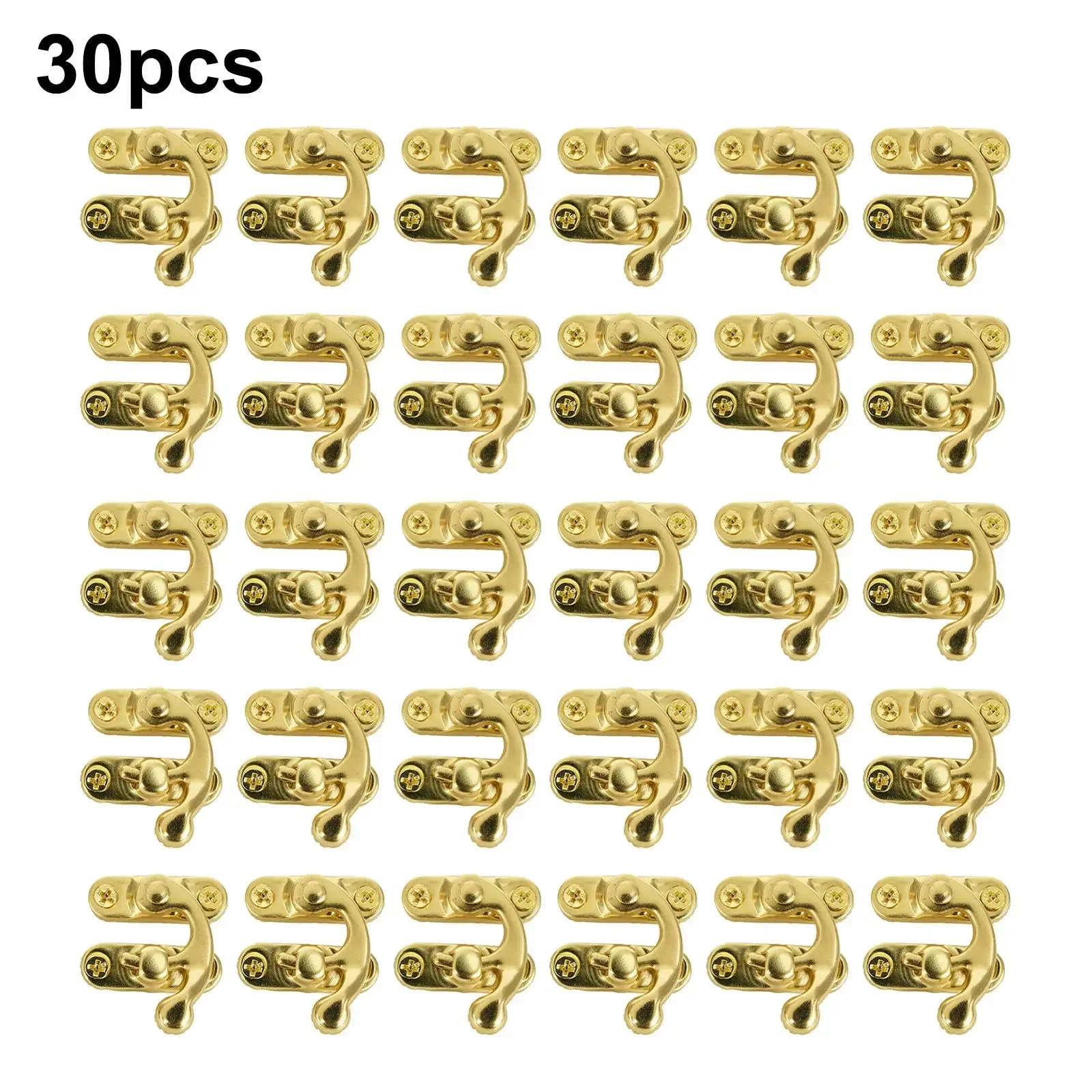 30pcs Antique Metal Catch Curved Buckle Horn Lock For Jewelry Chest Box Suitcase Buckle Clip Clasp Wooden Box Hardware