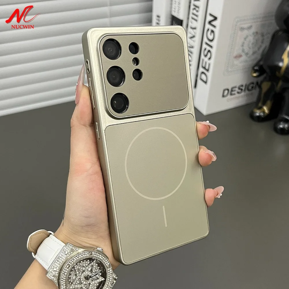 Luxury Large Window Magnetic Wireless Charging Armor Case Cover
