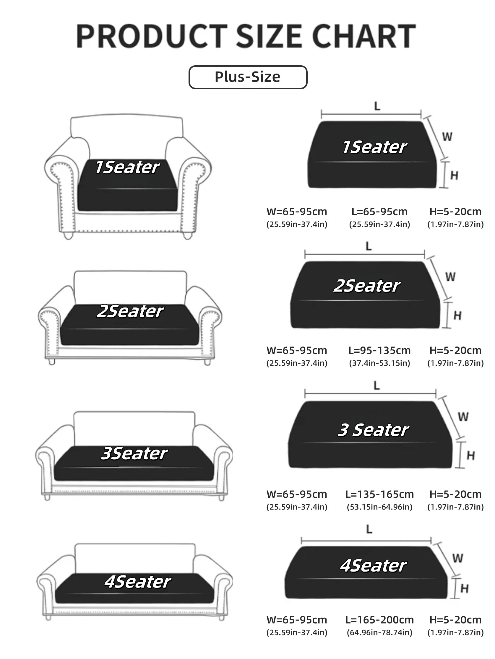 LANMOLIFE 1PC Thick Stretch Jacquard Sofa Cushion Cover Spandex Non-Slip Sofa Covers Machine Washable Furniture Covers 3