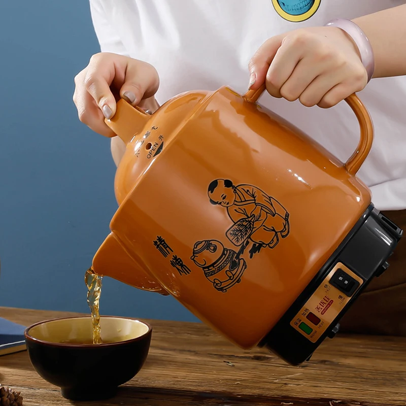 Household Health Care Chinese Medicine Casserole Ceramic Boiling Electric Decoction Pot Kitchen Appliances Kettle Teapot 3