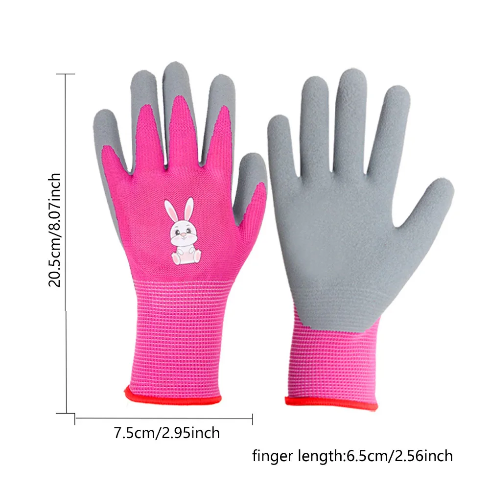 Work Gloves for Children Children's Gardening Gloves for Children Aged Foam Rubber Coating Work Gloves Gardening 3
