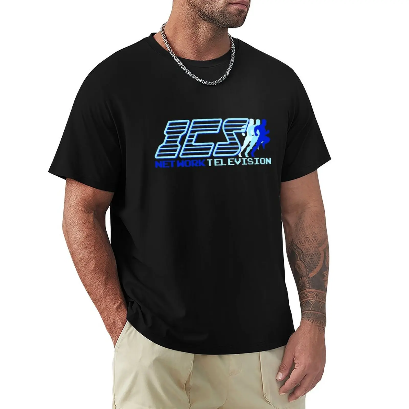 

ICS Network Television T-Shirt funnys Short sleeve tee shirts graphic tees men t shirt