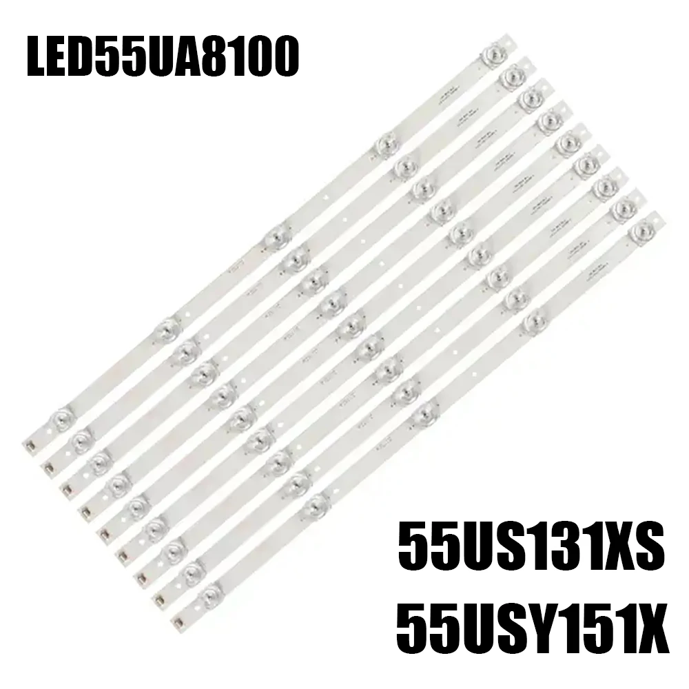 8Pcs LED backlight strip for U55F8000Q/G U55E9000Q U55E9100Q K55S U55W LED55UA8100 Baird QT55I90ID CC02550D485V10 55E20 5X9 5S1