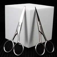 Stainless Steel Round Head Nose Hair Scissors Makeup Eyebrows Small Scissors Beard Scissors Beauty Tools Makeup Tools 2