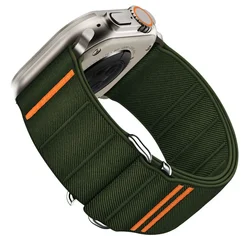 Nylon Sports Strap for Apple Watch - Men's Loop Bracelet Watchband (Green)