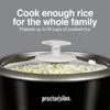 16 Cup Rice Cooker & Steamer Black Silver Family Size Healthy Cooking 37527 One-Button Operation Steamer Basket Includes 2