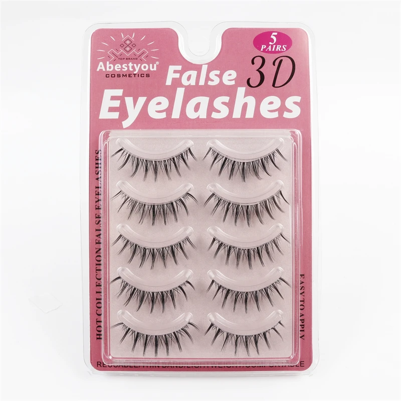 Abestyou Trucco Di Lusso 5 Paia 10Mm Fascia Trasparente Ciglia Finte Visone Extensao De Cilios Ciglia Finte Charlotte Tilbury Trucco