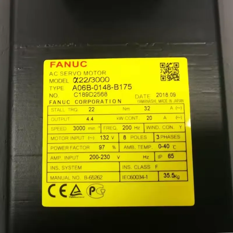 

Fanuc Servo Motor A06B-0148-B175 Fanuc CNC Control Tested Ok A06B 0148 B175