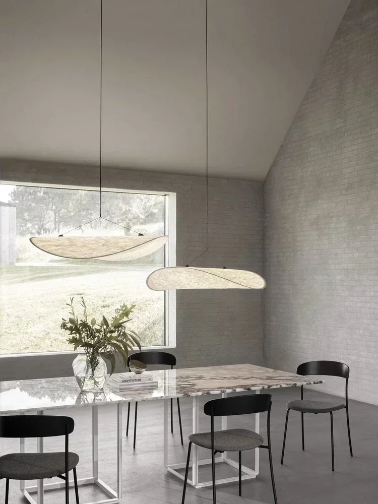 Nordic Wabi Sabi Pendant Lamp for Bedroom Living Dining Home Decoration Designer Scandinavian White Led Hanging Chandelier Light 4