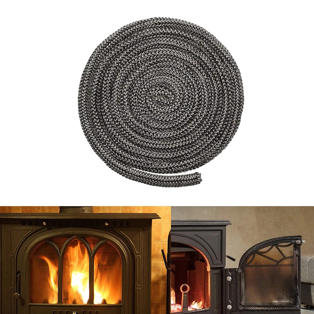 

Fiberglass Rope Seal 118inch/3meters 12 Mm 78 Inch/ 2meters Black Durable Fiberglass Soft Good Sealing Performance