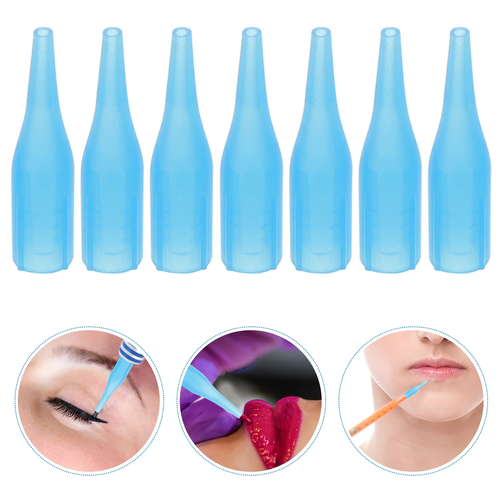 

100 Pcs Tattoo Machine Needle Cap Sturdy Practical Bottle Nozzle Universal Tattoos Tips Accessories Plastic Small