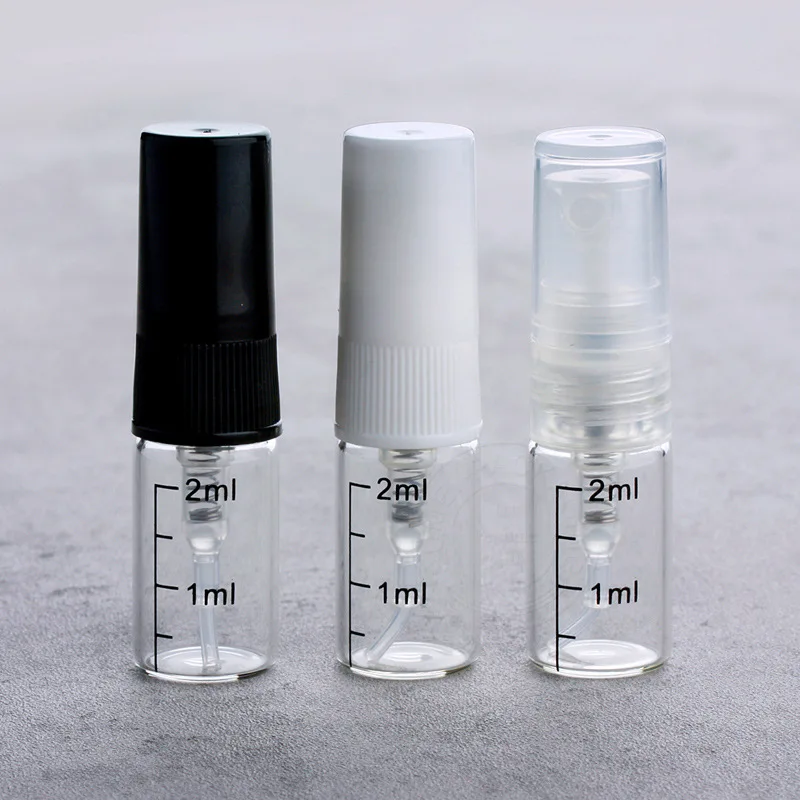 

2ml 3ml 5ml 10ml Portable Clear Perfume Spray Bottle Plastic Atomizer Empty Travel Cosmetic Perfume Container With Black Cap