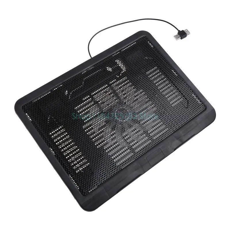 12-14 Inch Laptop Cooling Pad For Gamers, USB Quiet Fans, Portable Gaming Notebook Cooler Stand, Chill Mat With 1 Blue LED_voghion.com