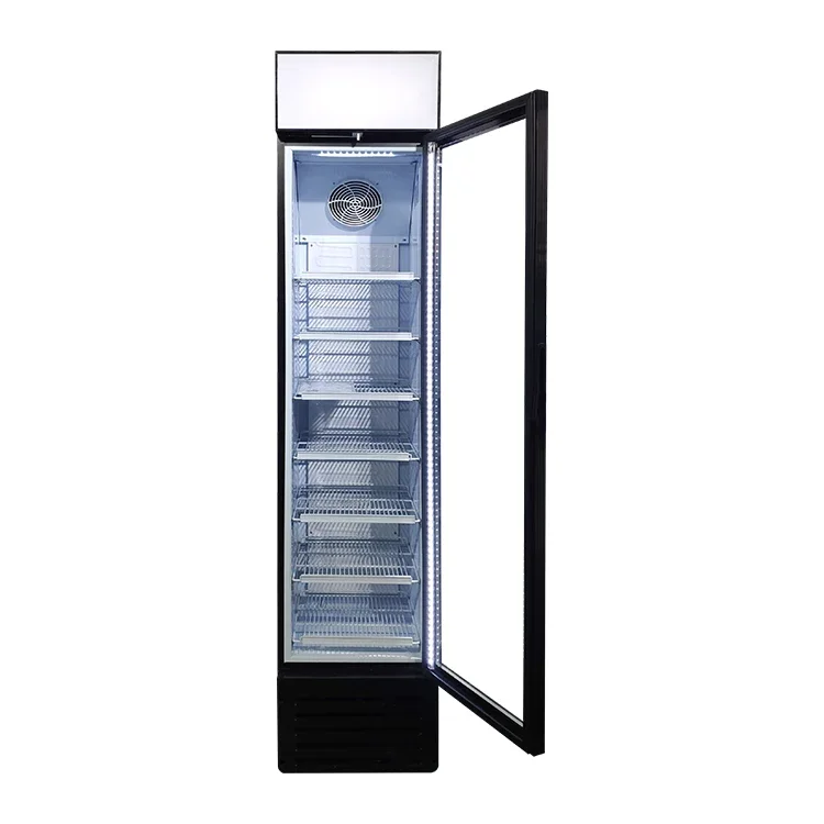 SC145B 145L Black Standard Slim Free Standing Vertical Upright Drinks Display Fridge