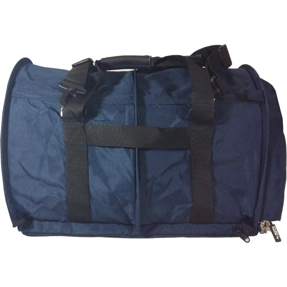 Sturdy Pet Carrier Bag: Adjustable Height Soft-Sided Travel Case with Safety Clips and Seatbelt Attachments for Cats and Dogs -