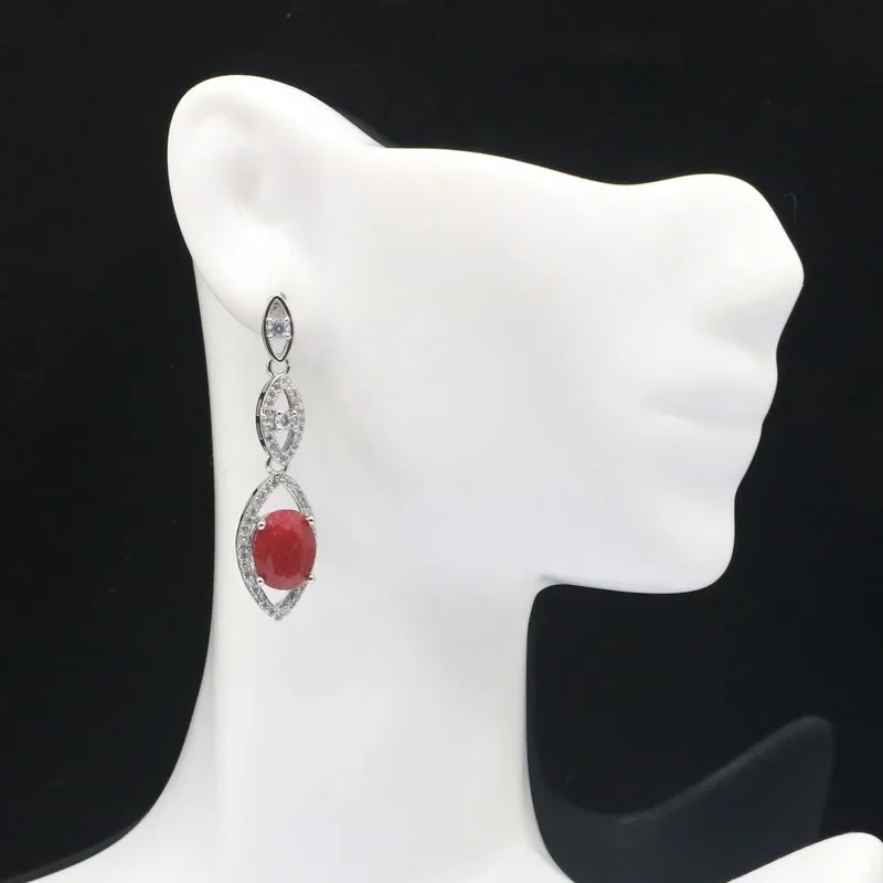 5g 925 SOLID STERLING SILVER Customized Earrings Deluxe Real Green Emerald Red Ruby Blue Sapphire Zultanitel  CZ High Trendy Pol