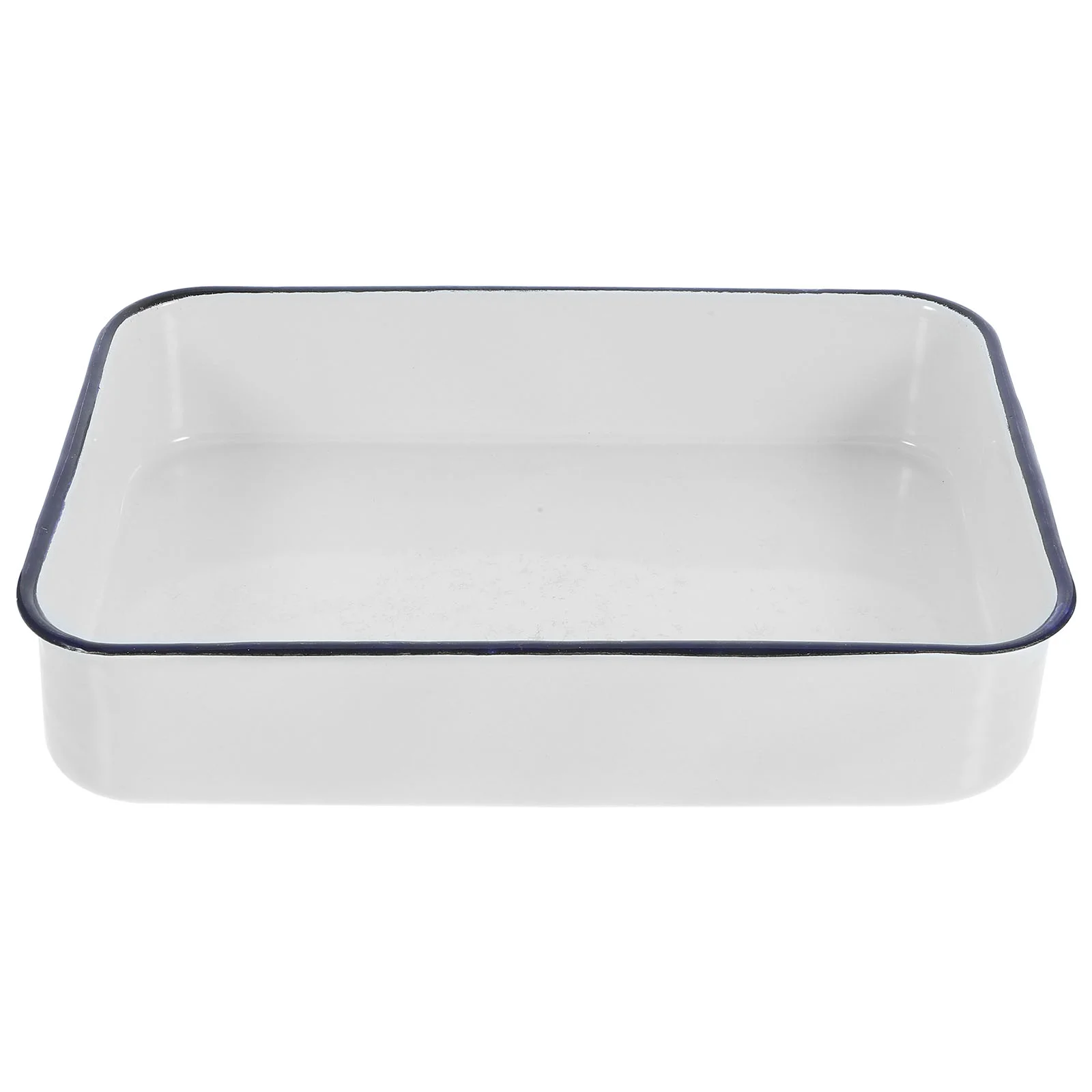 

Enamel Bake Pan Rectangular Roaster Pan Food Cake Baking Pan Deep Baking Dish