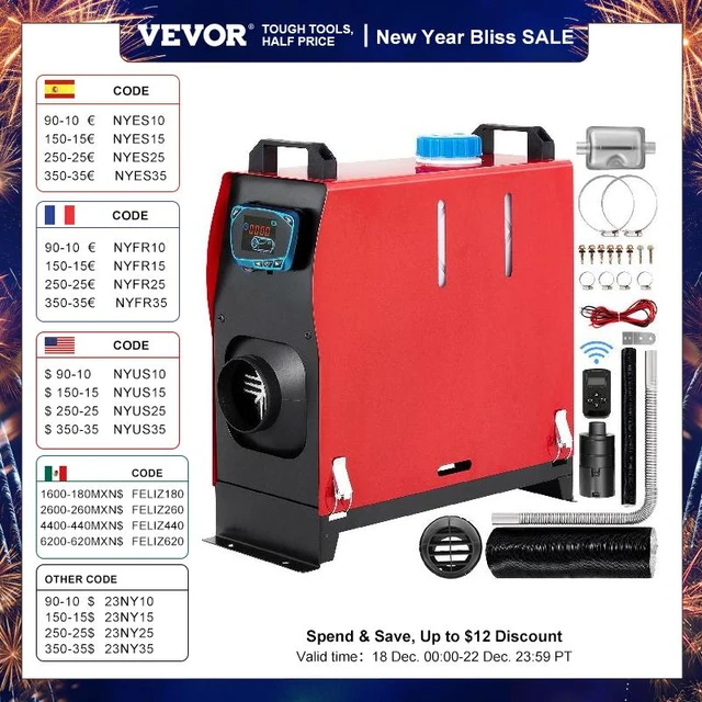 VEVOR Réchauffeur d'Air Diesel Chauffage de Stationnement 12 V 2 kW  Moniteur LCD