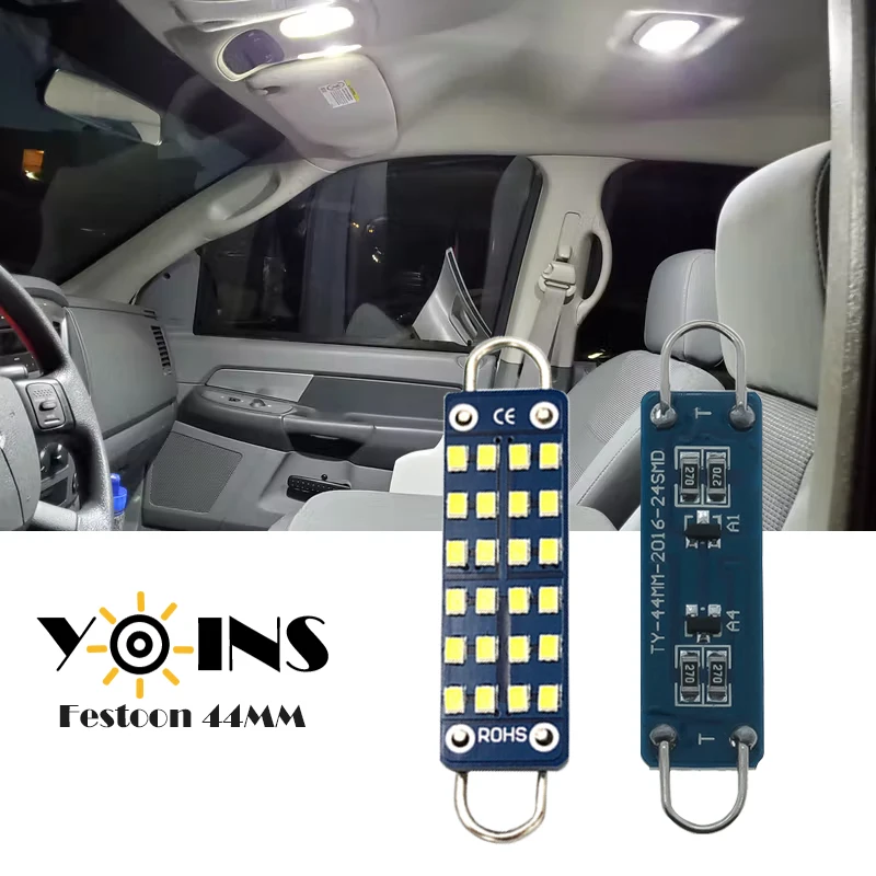 

100x Festoon C5W 44mm Non-Polarity Car LED Map Light 2016 24 SMD 12V Wholesale Interior Dome Lamp for Dodge Charger Chevrolet