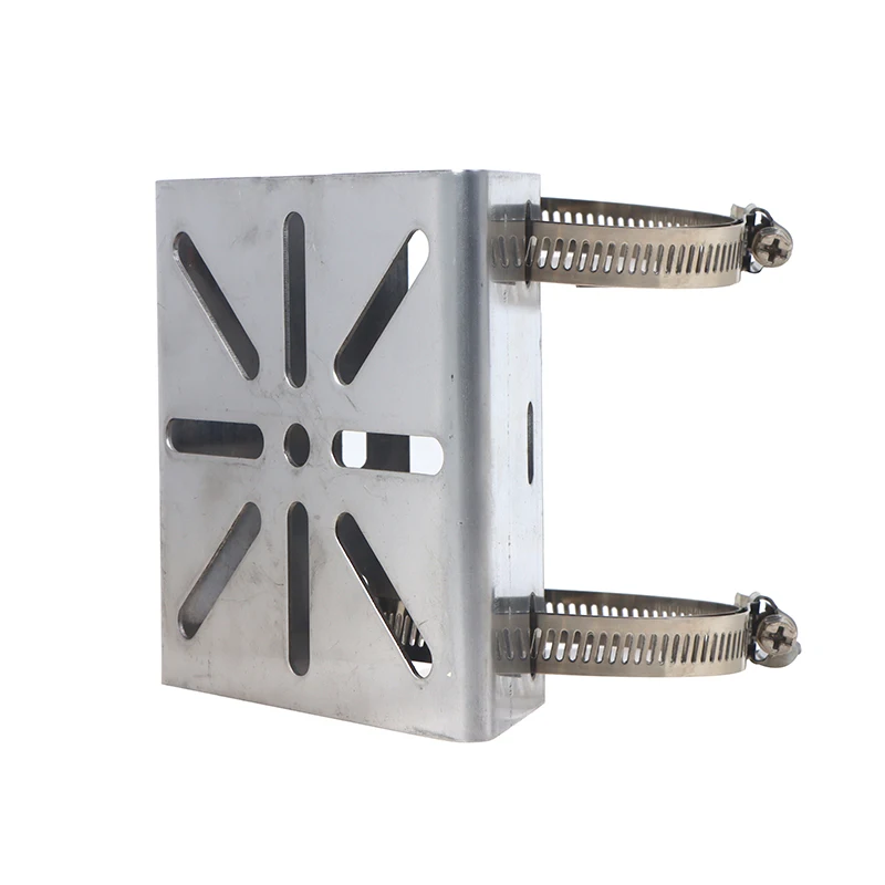 Outdoor Pole Monitoring Bracket Univsesial Adapter Plate 100/200mm Long Hoop Stainless Steel Camera Mount Panel 1 Set