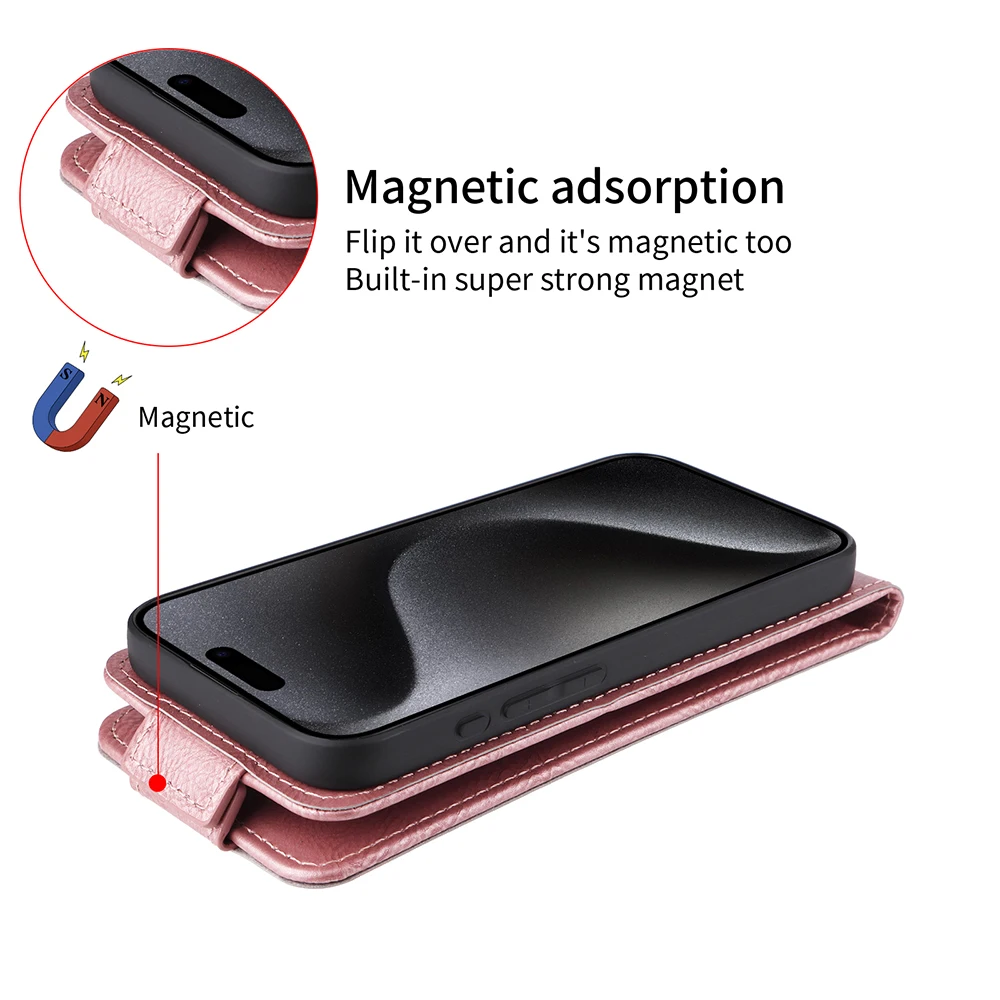 Luxury Retro Leather Flip Case with Card Holder and Stand - Full Cover