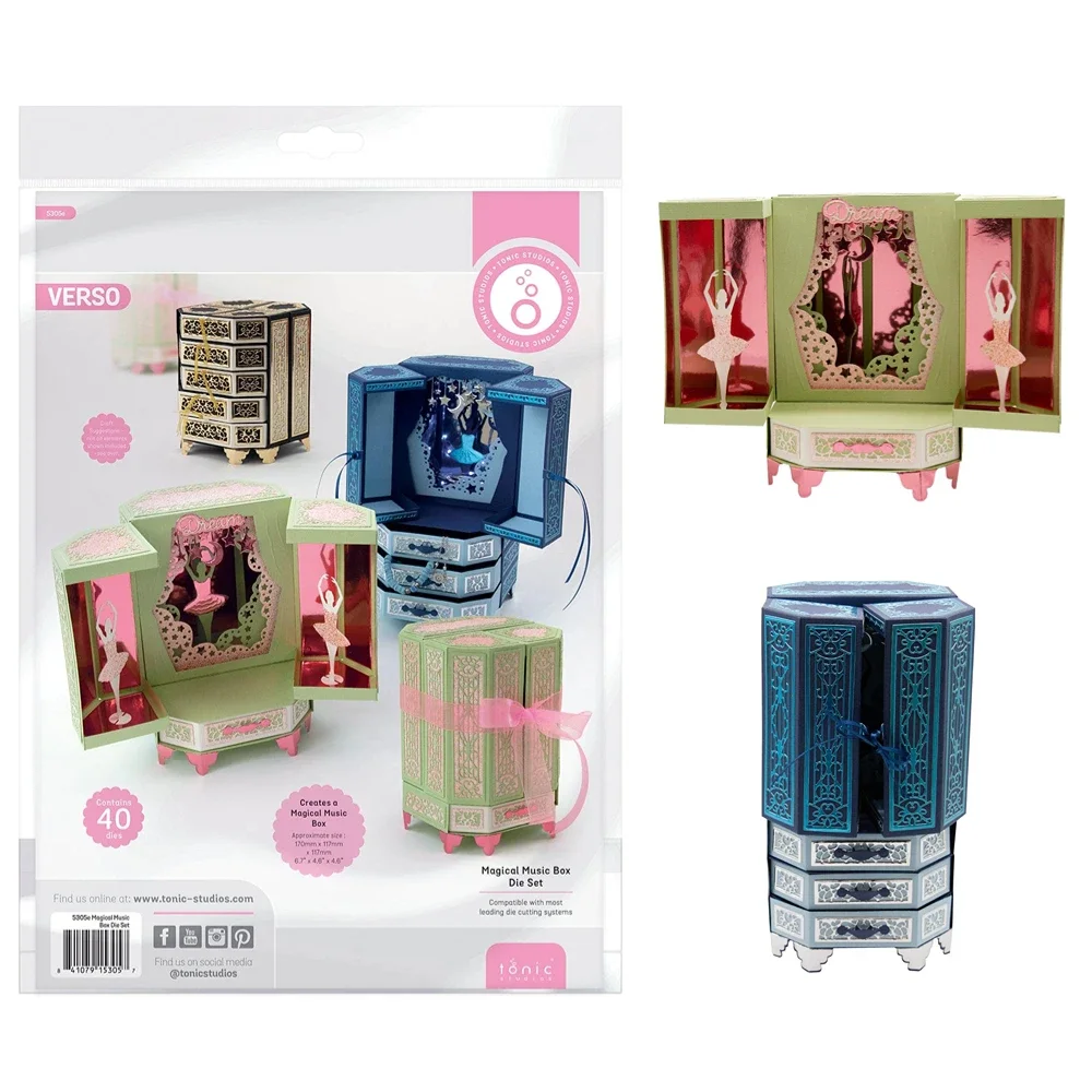 

Волшебная музыкальная шкатулка, металлические Вырубные штампы, украшение, трафарет, тиснение, шаблон, сделай сам, поздравительная открытка ручной работы