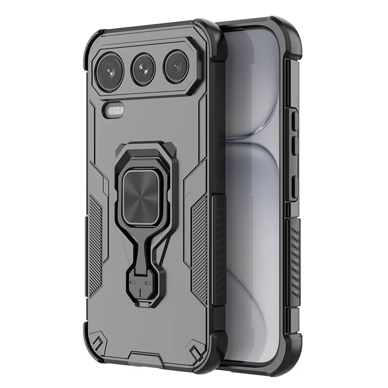 Magnetic Armor Shockproof Phone Case with Metal Ring Stand Holder