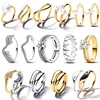 Authentic 925 Sterling Silver Moon Sun Day Night Organically Shaped Stacking Heart Pearl Sparkling CZ Pantaro Rings Fine Jewelry 1