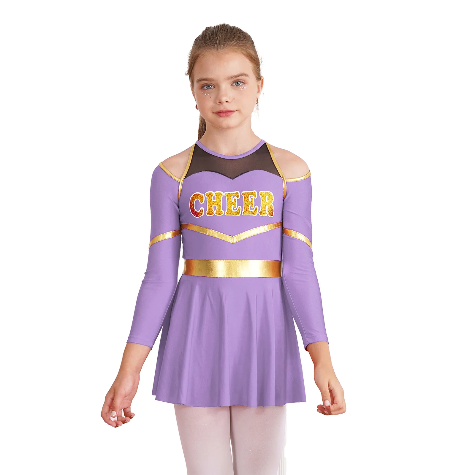 Kids Cheerleading Uniform Dress School Girls Cheerleader Costumes Children Cheering Team Clothes Sets for Dancing Competition