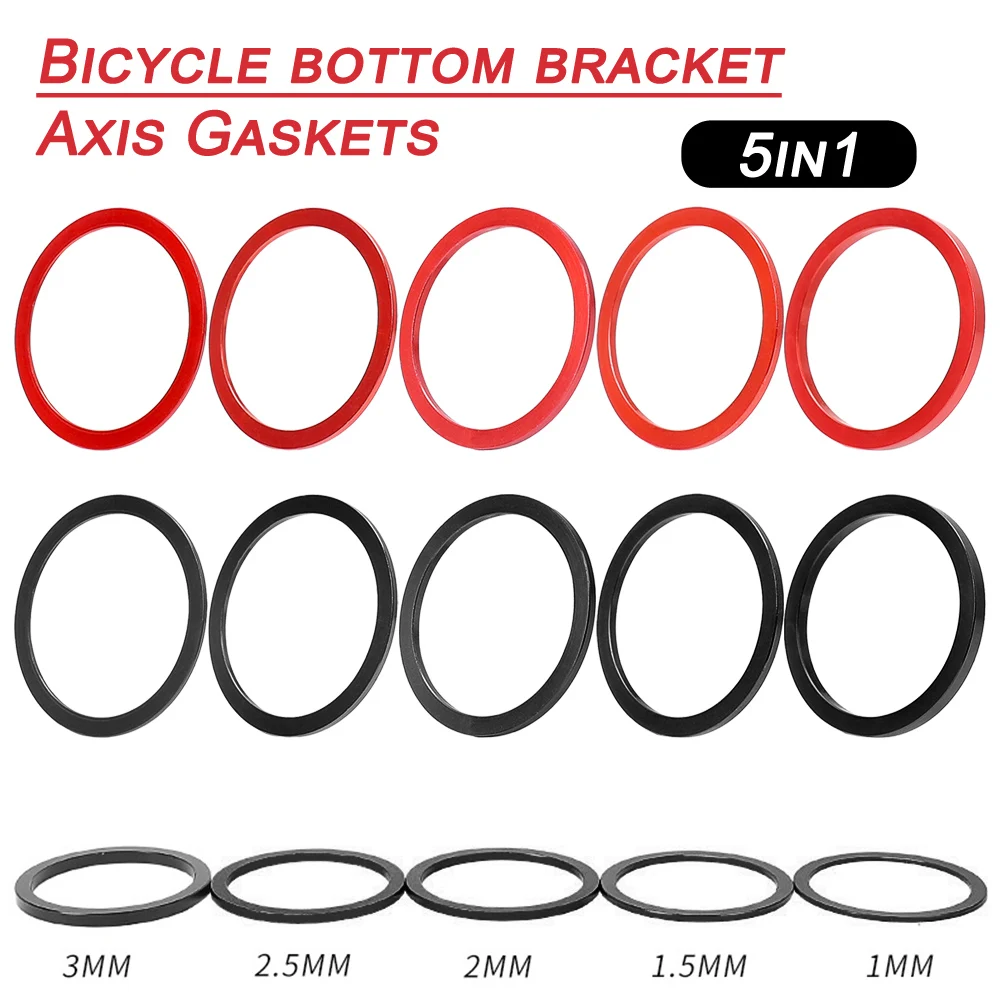 5pcs Mountain Bikes Flywheel Washer Bottom Bracket Axis Gaskets MTB Aluminium Alloy Bicycle Hub Spacer